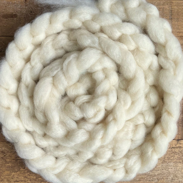 Pindrafted Roving from the Barnston Island Flock, price per 100 gram bump