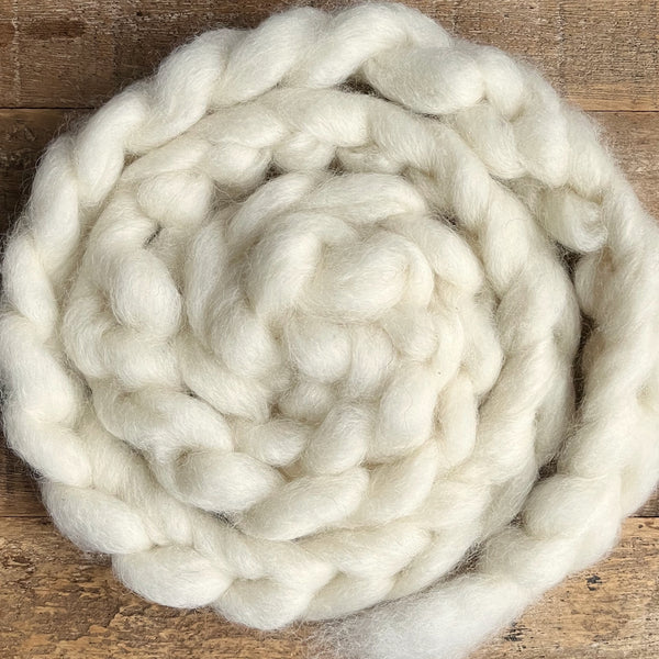 Pindrafted Roving from the Barnston Island Flock, price per 100 gram bump