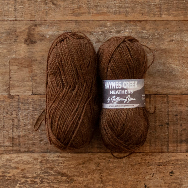 Haynes Creek Heathers DK weight yarn, 100% Highland wool, 130 metres per 50 grams, mill-dyed, 2 ply